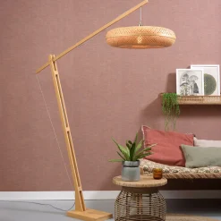 GOOD&MOJO Vloerlampen|Vloerlamp Palawan Bamboe, 207cm Naturel
