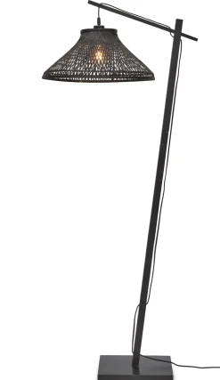 GOOD&MOJO Vloerlampen|Vloerlamp Tahiti Bamboe, 150cm Zwart