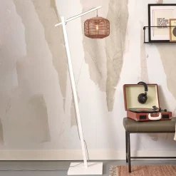 GOOD&MOJO Vloerlampen|Vloerlamp Tanami Bamboe en rotan, 150cm