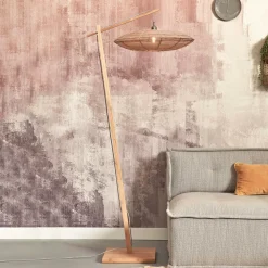 GOOD&MOJO Vloerlampen|Vloerlamp Tanami Bamboe en rotan, 176cm