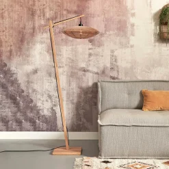 GOOD&MOJO Vloerlampen|Vloerlamp Tanami Bamboe en rotan, 150cm