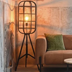 LABEL51 Vloerlampen|Vloerlamp Twine, Metaal, 145cm, kleur Zwart