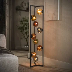 LifestyleFurn Vloerlampen|Vloerlamp Yair Glas, 9-lamps