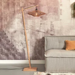 GOOD&MOJO Vloerlampen|Vloerlamp Zanzibar Bamboe en rotan, 150cm