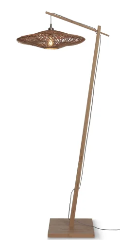 GOOD&MOJO Vloerlampen|Vloerlamp Zanzibar Bamboe en rotan, 176cm