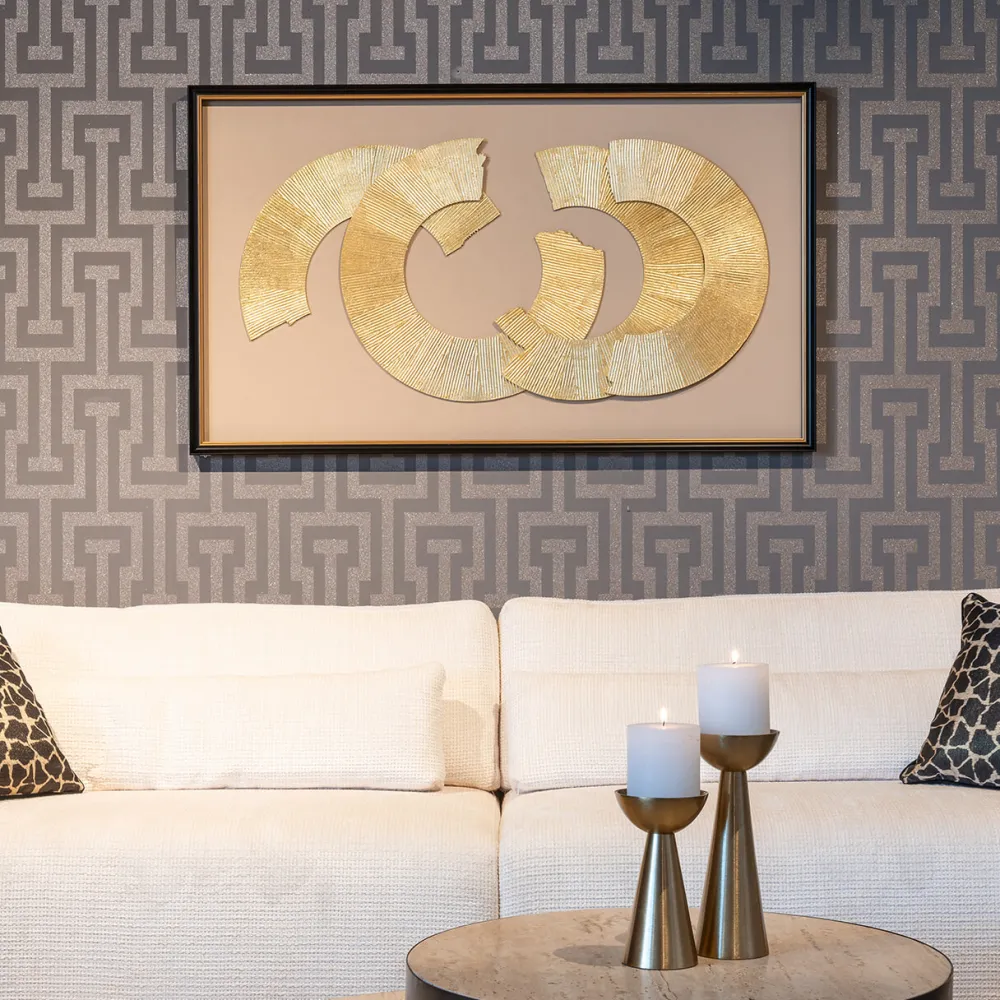 Richmond Interiors Schilderijen|Wall Art Eden 145 x 85cm, kleur goud