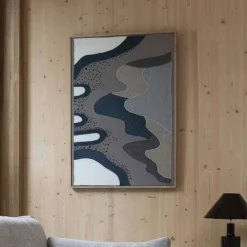 Zuiver Wandpanelen|Wanddecoratie Coastal Mangohout en stof, 104 x 75cm