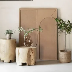 MUST Living Wandpanelen|Wanddecoratie Elyn Jute, 102 x 76cm Bruin