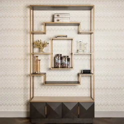 Richmond Interiors Wandrekken & Wandkasten|Wandkast Claremont Eiken en travertin, 220 x 120cm Bruin