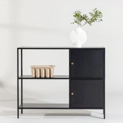 Nohr Wandrekken & Wandkasten|Wandkast Cleophus 75 x 100cm, metaal, kleur Zwart