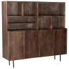 Livingfurn Wandrekken & Wandkasten|Wandkast Elan Brown Mangohout, 180cm