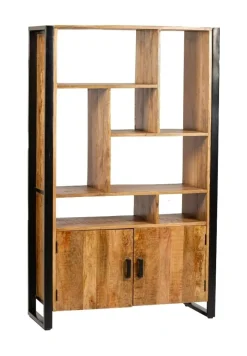 Livingfurn Wandrekken & Wandkasten|Wandkast Nairobi Mangohout en staal, 180 x 110cm