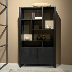 Livingfurn Wandrekken & Wandkasten|Wandkast Norris Mangohout en staal, 180 x 110cm