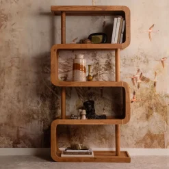 WOOOD Wandrekken & Wandkasten|Wandkast Rattle Acaciahout, 160 x 82cm Naturel