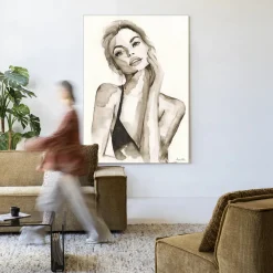 Urban Cotton Wandkleden|Wandkleed A Womans Face in maat en frame naar keuze