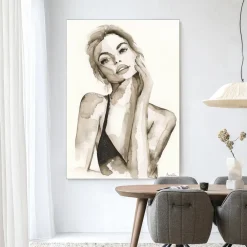 Urban Cotton Wandkleden|Wandkleed A Womans Face in maat en frame naar keuze