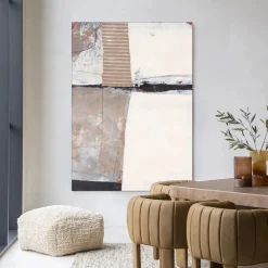 Urban Cotton Wandkleden|Wandkleed Abstract 5 in maat en frame naar keuze