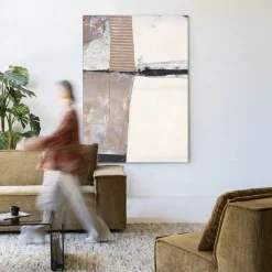 Urban Cotton Wandkleden|Wandkleed Abstract 5 in maat en frame naar keuze