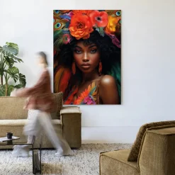 Urban Cotton Wandkleden|Wandkleed Adesewa in maat en frame naar keuze