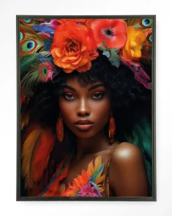 Urban Cotton Wandkleden|Wandkleed Adesewa in maat en frame naar keuze