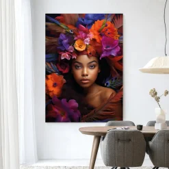 Urban Cotton Wandkleden|Wandkleed Adunbi in maat en frame naar keuze