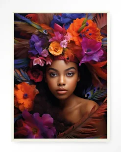 Urban Cotton Wandkleden|Wandkleed Adunbi in maat en frame naar keuze