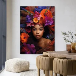 Urban Cotton Wandkleden|Wandkleed Adunbi in maat en frame naar keuze