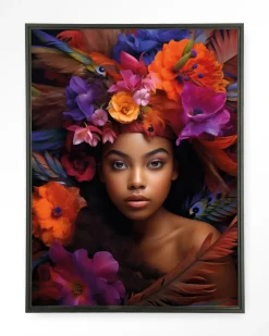 Urban Cotton Wandkleden|Wandkleed Adunbi in maat en frame naar keuze