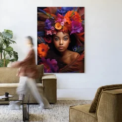 Urban Cotton Wandkleden|Wandkleed Adunbi in maat en frame naar keuze