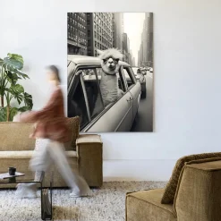 Urban Cotton Wandkleden|Wandkleed Alpaca In NY in maat en frame naar keuze