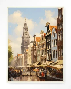 Urban Cotton Wandkleden|Wandkleed Amsterdam in maat en frame naar keuze