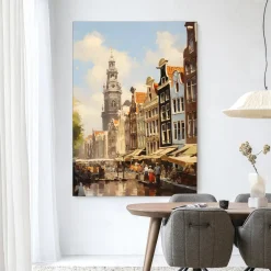 Urban Cotton Wandkleden|Wandkleed Amsterdam in maat en frame naar keuze