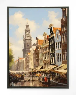 Urban Cotton Wandkleden|Wandkleed Amsterdam in maat en frame naar keuze