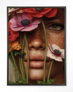 Urban Cotton Wandkleden|Wandkleed Anemone in maat en frame naar keuze