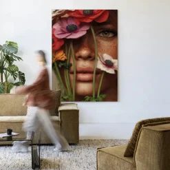 Urban Cotton Wandkleden|Wandkleed Anemone in maat en frame naar keuze