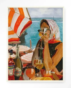 Urban Cotton Wandkleden|Wandkleed Aperol Oclock in maat en frame naar keuze