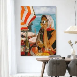 Urban Cotton Wandkleden|Wandkleed Aperol Oclock in maat en frame naar keuze