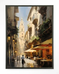 Urban Cotton Wandkleden|Wandkleed Barcelona in maat en frame naar keuze