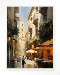 Urban Cotton Wandkleden|Wandkleed Barcelona in maat en frame naar keuze