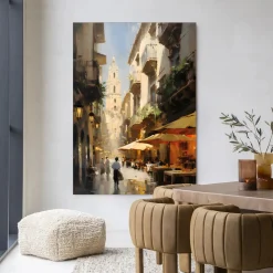 Urban Cotton Wandkleden|Wandkleed Barcelona in maat en frame naar keuze