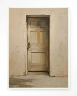 Urban Cotton Wandkleden|Wandkleed Beige Door in maat en frame naar keuze