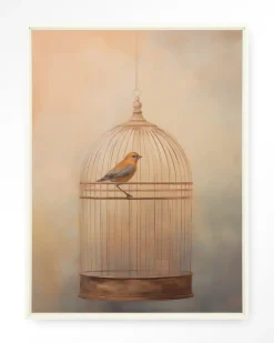 Urban Cotton Wandkleden|Wandkleed Bird Cage in maat en frame naar keuze