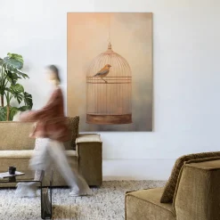 Urban Cotton Wandkleden|Wandkleed Bird Cage in maat en frame naar keuze