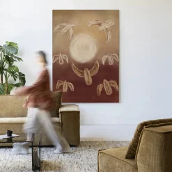 Urban Cotton Wandkleden|Wandkleed Birds By Night in maat en frame naar keuze