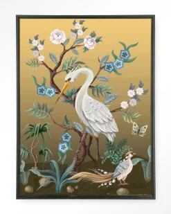 Urban Cotton Wandkleden|Wandkleed Birds in maat en frame naar keuze