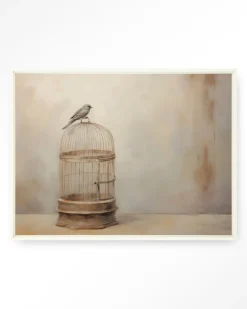 Urban Cotton Wandkleden|Wandkleed Birdy in maat en frame naar keuze