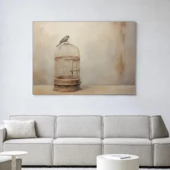 Urban Cotton Wandkleden|Wandkleed Birdy in maat en frame naar keuze