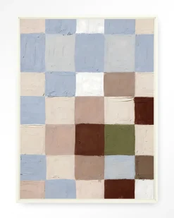 Urban Cotton Wandkleden|Wandkleed Blue Blocks in maat en frame naar keuze