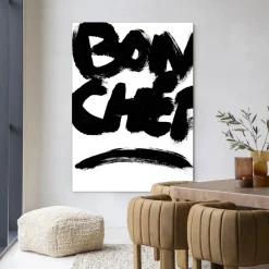 Urban Cotton Wandkleden|Wandkleed Bon Chef in maat en frame naar keuze