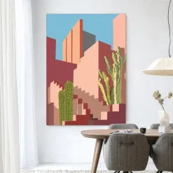 Urban Cotton Wandkleden|Wandkleed Botanical Stairs in maat en frame naar keuze